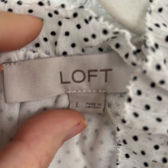 LOFT Ruffle Trim Polka Dot Blouse - Picture 4 of 5
